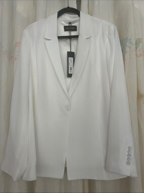 Kobi Halperin White Single-Button Tailored Blazer XL